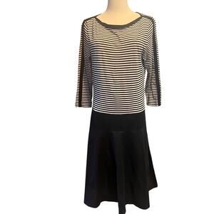 Lauren Ralph Lauren Drop Waist Women's Dress. Black/White Top. Size Large